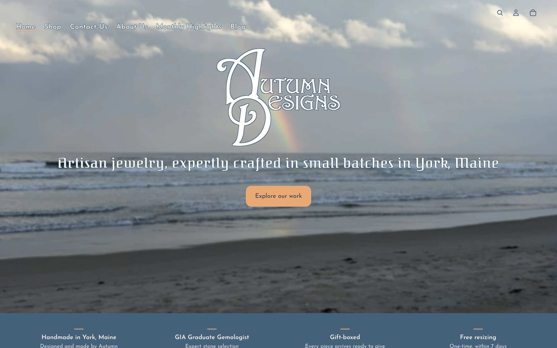 The Autumn Designs website, built by YBMK